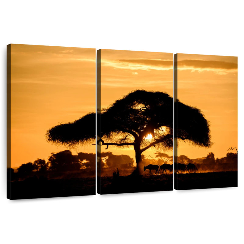 Silhouette d'acacia Harnek Amboseli, H 42 po x l 65 po