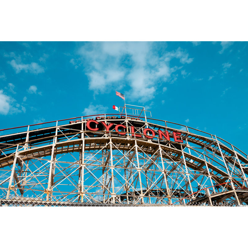 Cyclone Roller Coaster - Picture Frame Photograph on Paper , 22.5" H x 31.5" W, Natural Framed