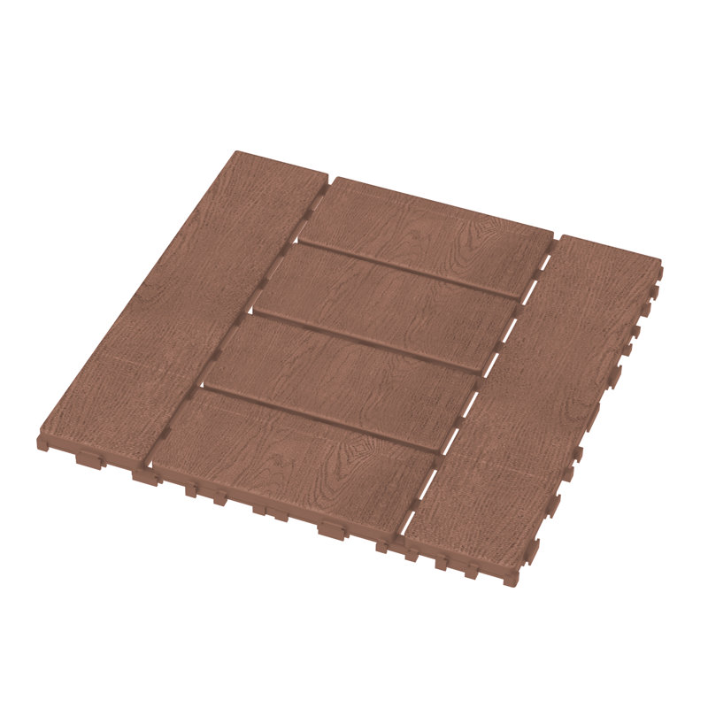 Brown 12'' x 12'' Polypropylene Interlocking Deck Tiles