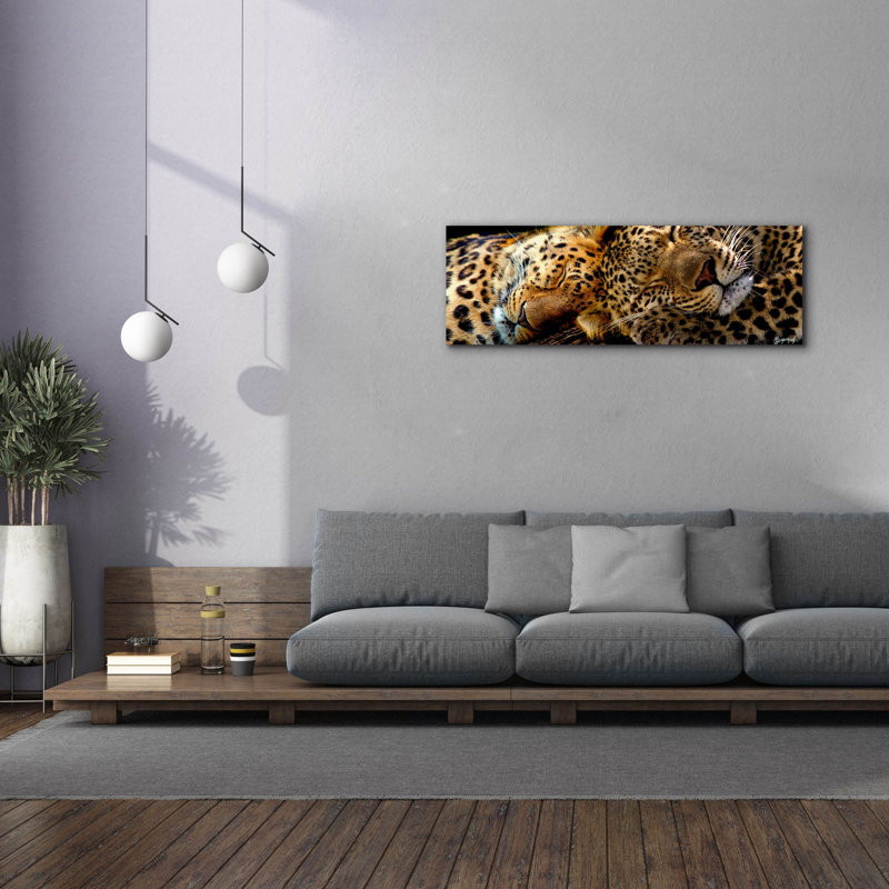 «Latitude Sleep 'Two Sleepers Cheetahs» par Murray Henderson, reproduction d'art sur toile, H 20 po x l 60 po x P 1,5 po