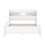 Lit plateforme en bois blanc avec rangement à DEL, tête de lit et garde-corps, compartiment pour lit double-157772623-157772622
