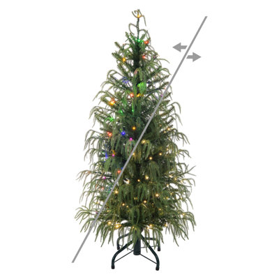  4.5' x 26" Norfolk Pine Artificial Pre-Lit Christmas Tree with 150 LED Color Changing 3mm Low Voltage 10 Function Wide Angle Coaxial Lights