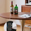 Table de salle à manger brune ronde et solide en acier inoxydable pour la salle à manger / cuisine-1134402370