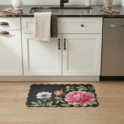 Peony Anti-Fatigue Non-Skid Scalloped Edge Kitchen Mat