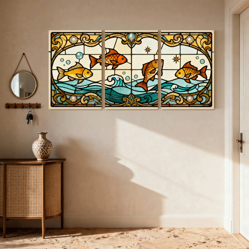 Ensemble de 3 reproductions d'art sur toile, H 18 po x l 36 po
