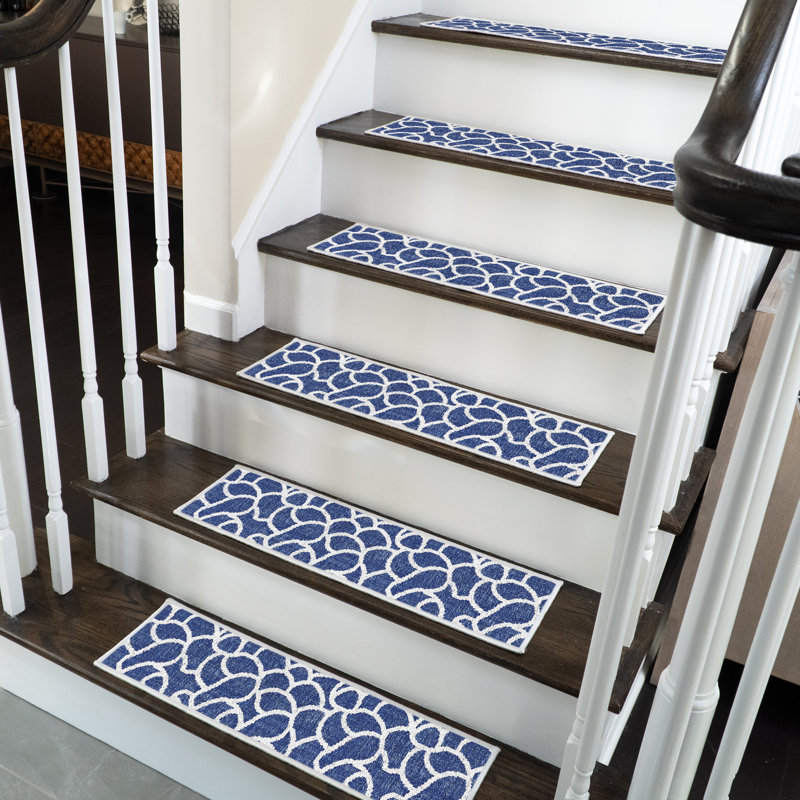 Tapis d'escalier intérieur antidérapant Jelinek, Bleu marine