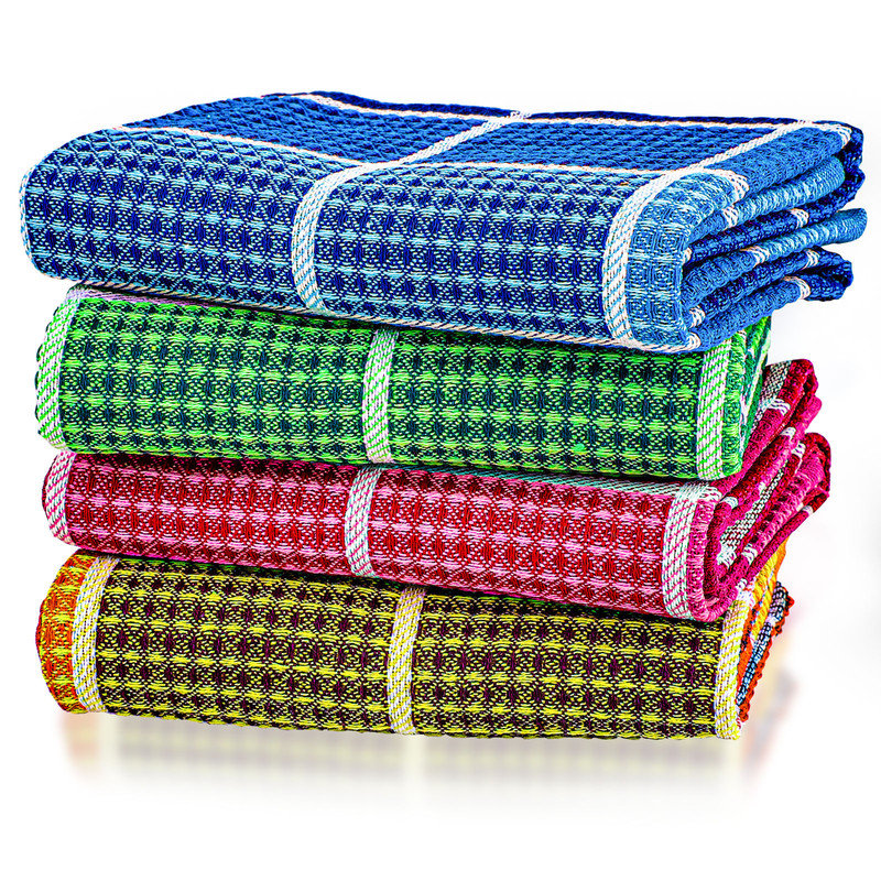 Cotton Waffle Dish Cloth Kitchen Towel (Set of 5),Plaid Dish Rags