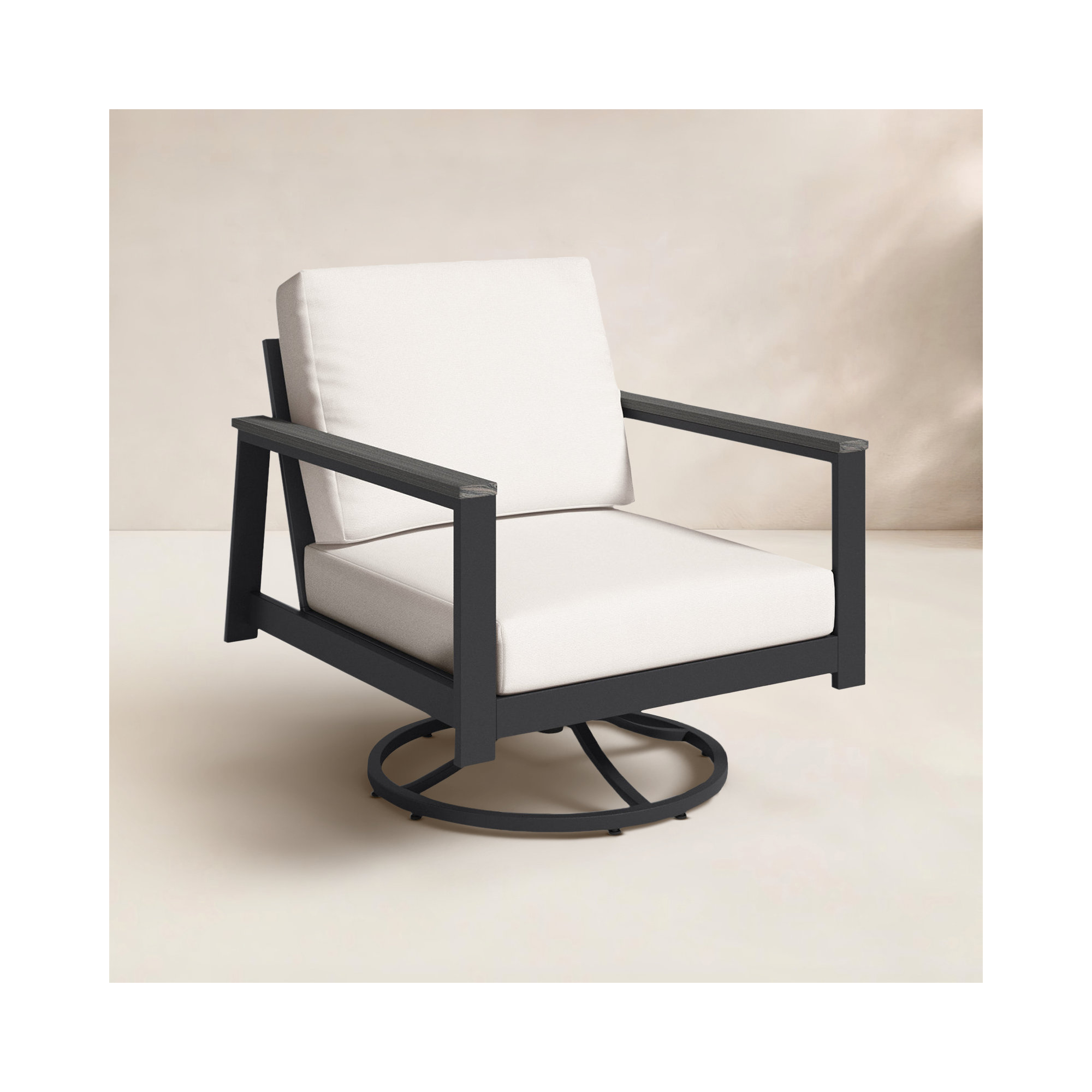 Townsend Outdoor Rocking Metal Chair with Cushions, Canvas White Sunbrella® Canvas