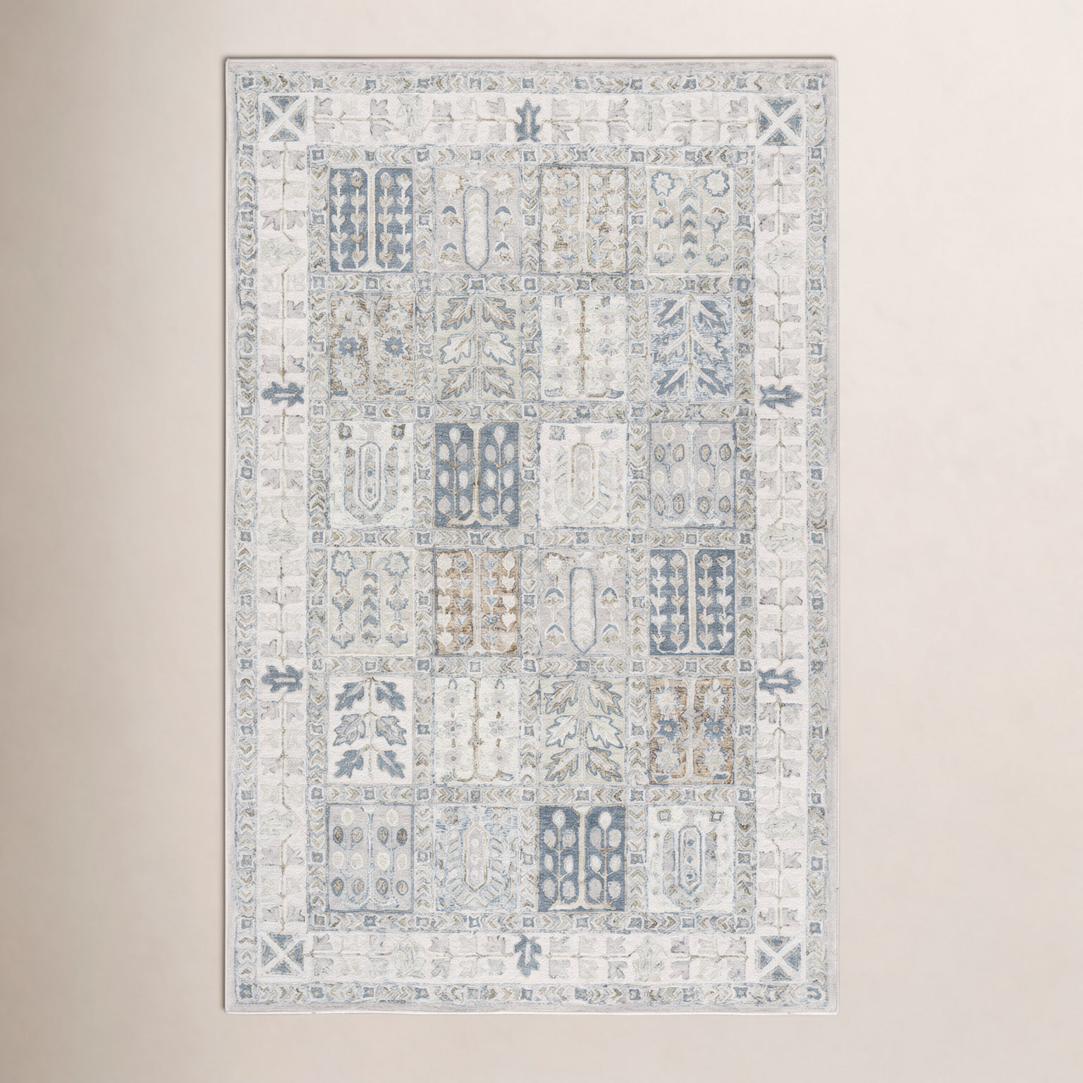 Hand-Tufted Geometric Wool Rug, Rectangle 6' x 9'