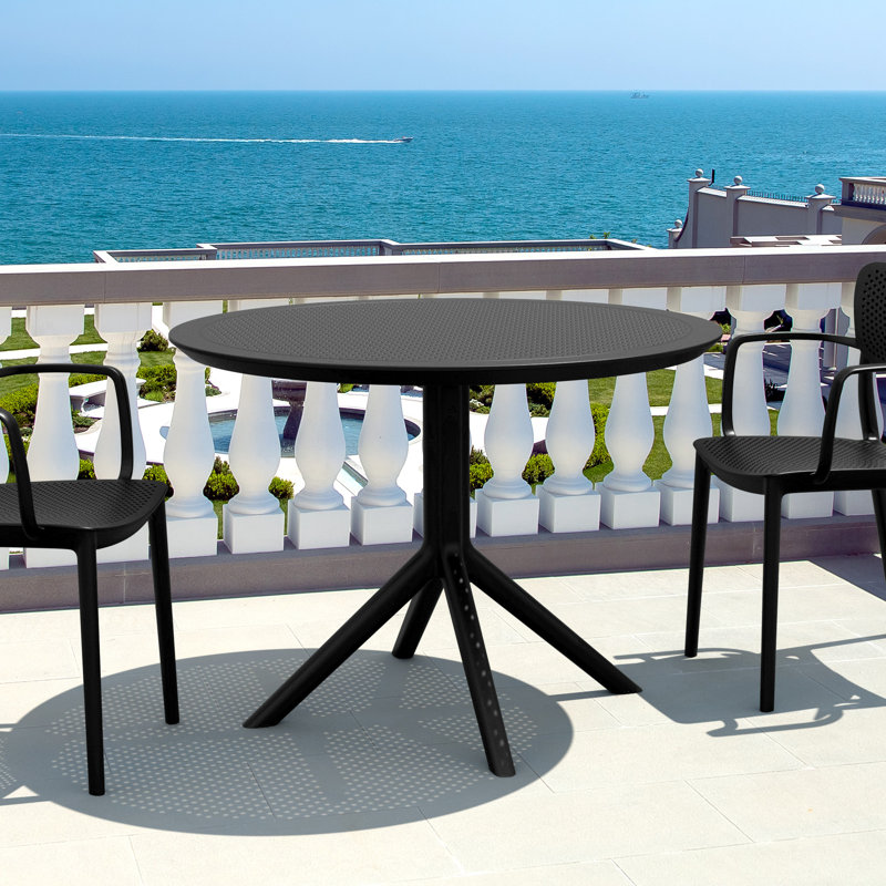 Table de salle à manger extérieure Aylssa, Noir