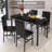 5 - Piece Faux Marble Breakfast Nook Dining Set-1489945343
