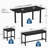 63-Inch Extendable Dining Table Set for 8 with 2 Benches and 2 Square Stools, Modern Black Kitchen and Dining Room Table-1718507410-1718507411-1718507412