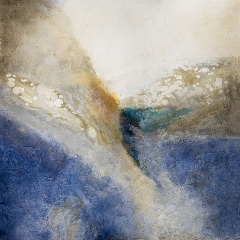 Stone Washed Painting by Jennifer Hollack Raboin, Stretched Canvas, 52" H x 52" W x 2" D