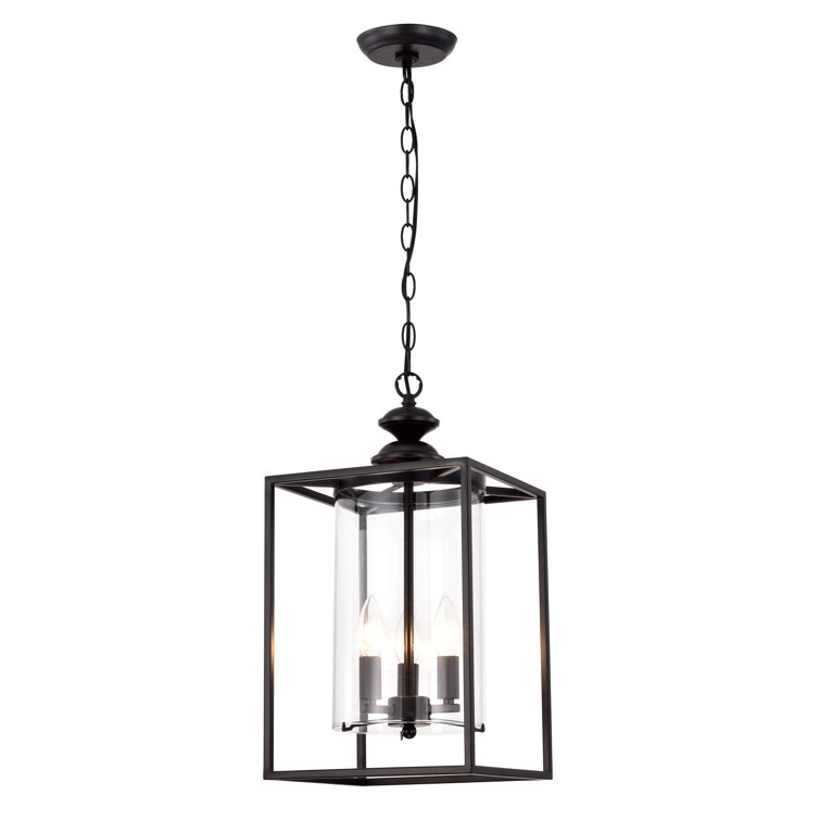Avenell 3 - Light 10.2" Lantern Square Pendant with Rope Accents