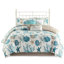 Ensemble d'édredon en coton 7 pièces - motif côtier avec coquillages imprimés, étoile de mer, coraux, sarcelle, ensemble avec style-127366223-127366224