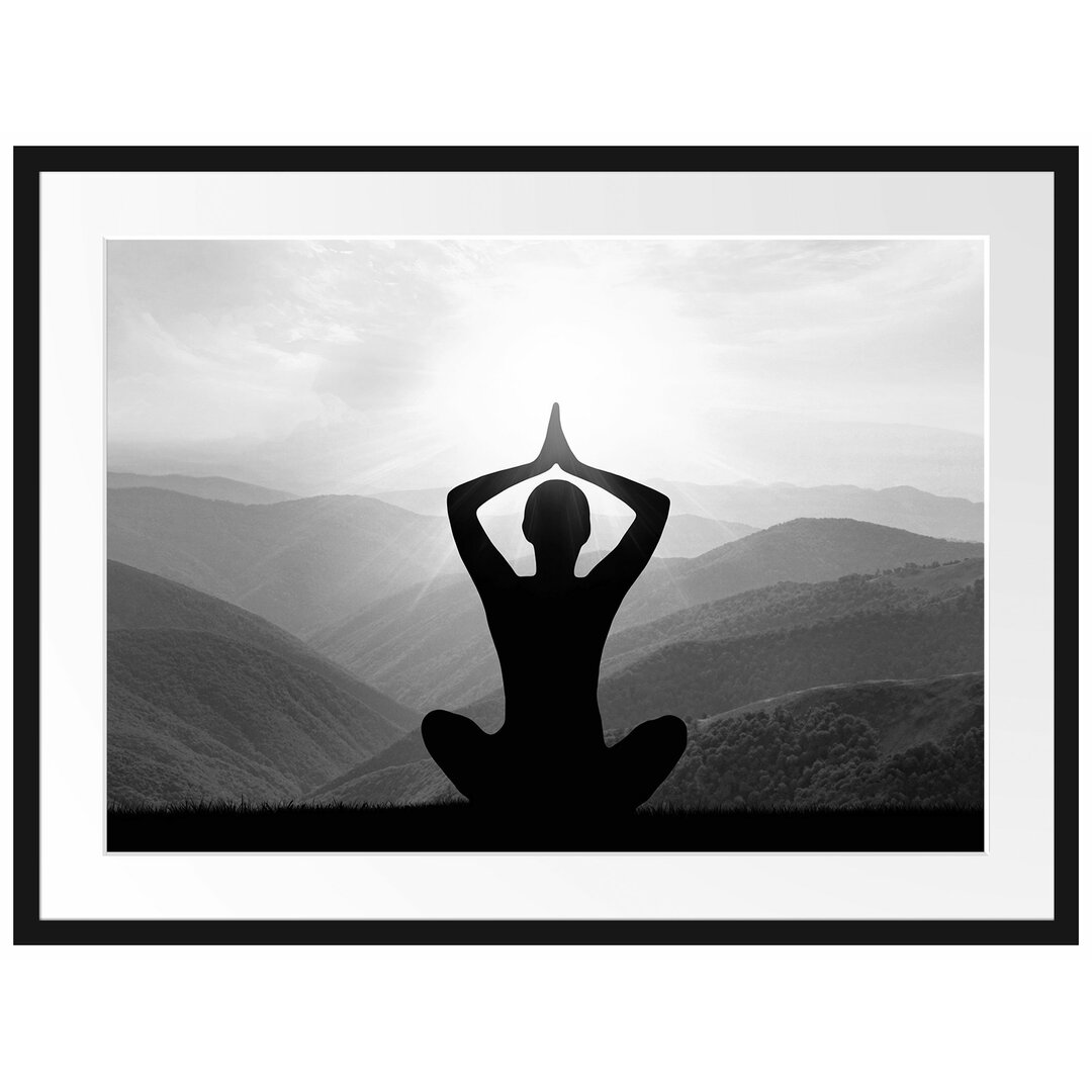 Yoga und Meditation Gerahmter Fotokunstdruck Poster