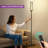 64.17" RGBIC Cylinder Bright Floor Lamps With Glass Lampshade With Wire Reinforcement And Remote Control-118033352