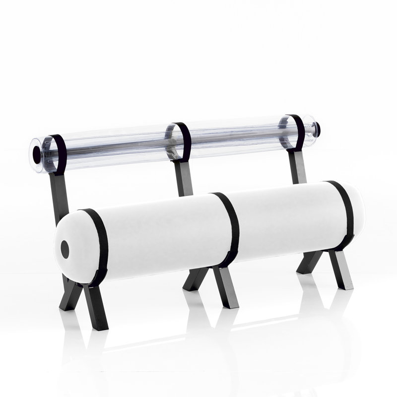 L150 Aluminium And Opaque White PVC Bench, White