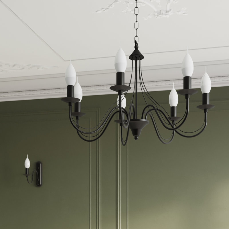 Chandelier, 7 Lights, Black