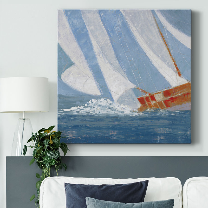 Voilier, modèle I sur toile, H 40 po x l 40 po
