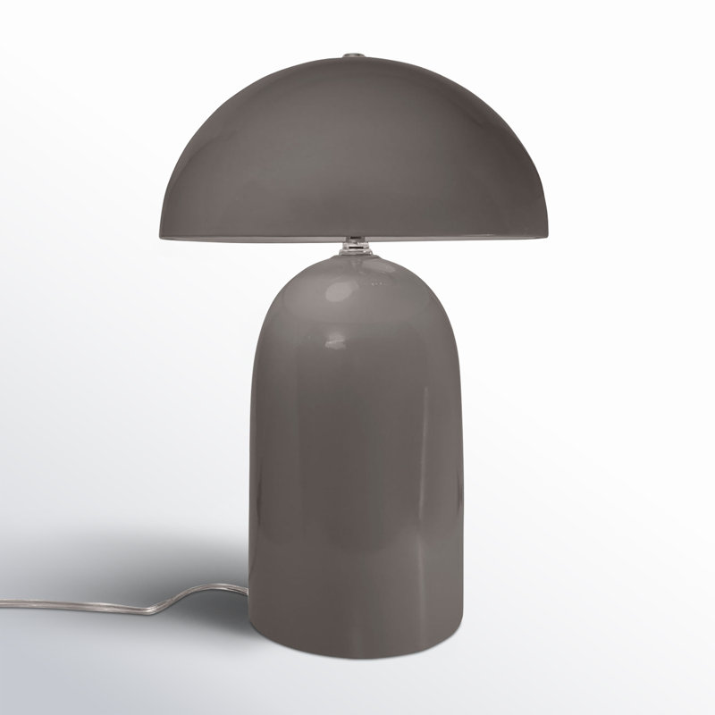 Percy Ceramic Table Lamp, Gloss Gray