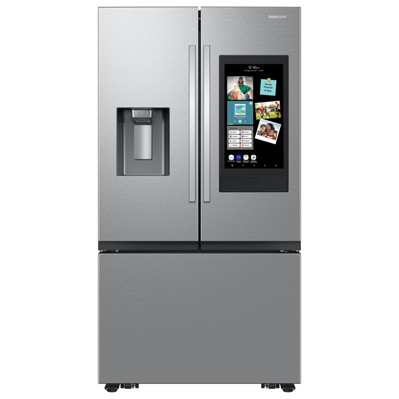 Samsung Stainless Steel Kitchen Package with 30 cu. ft. Mega Capacity 3-Door French Door Refrigerator with Family Hub and Gas Range