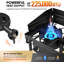 3-Burner High Pressure Propane Outdoor Stove with Removable Side Shelves and Windscreen