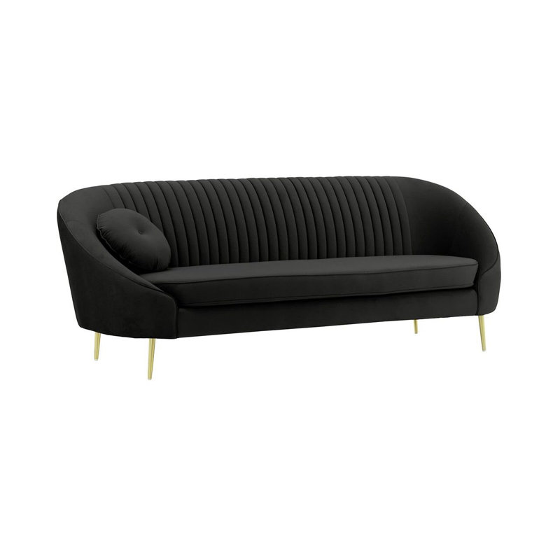 Kooper 3 Seater Velvet Sofa, Black