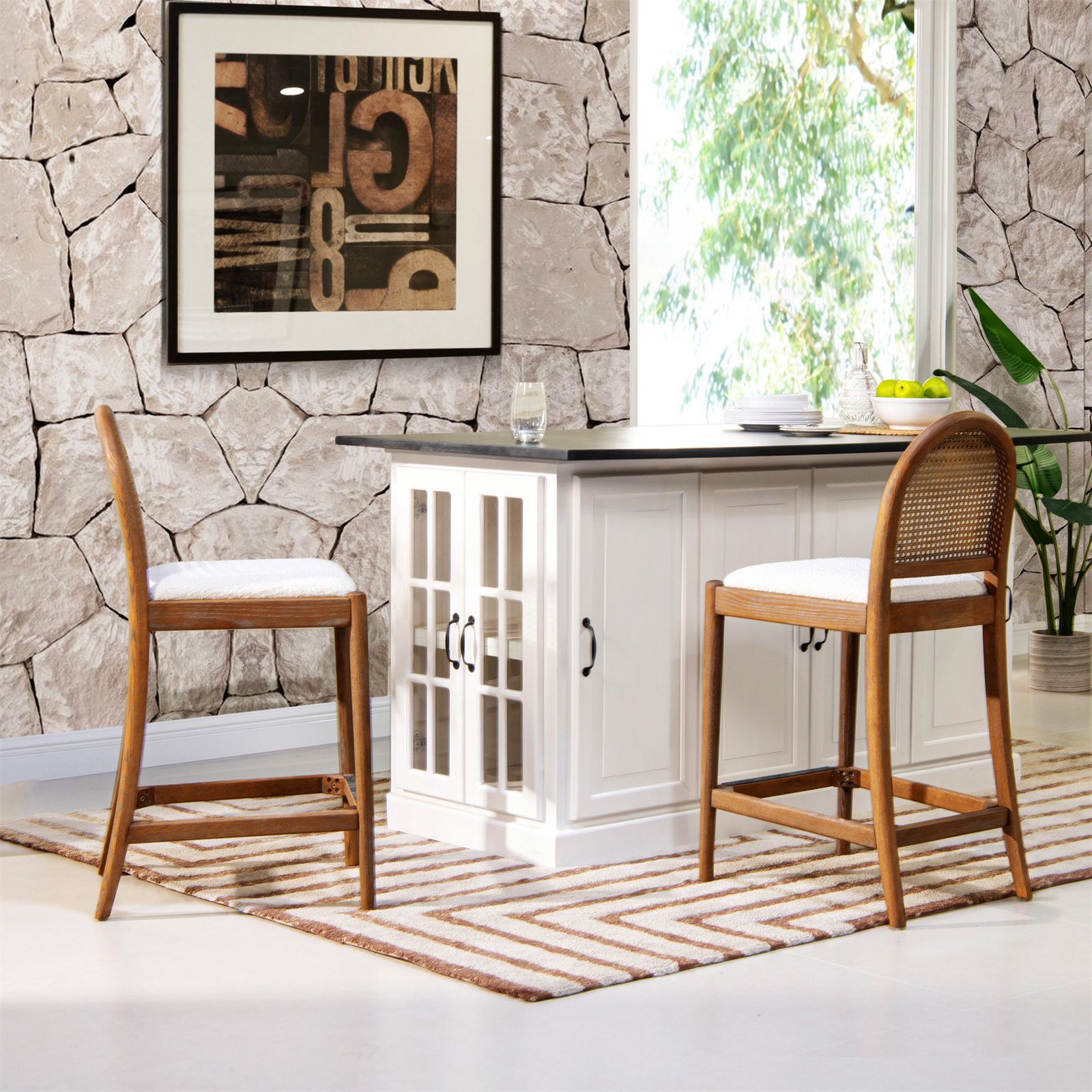 Cossette 27" Bar Stool, White