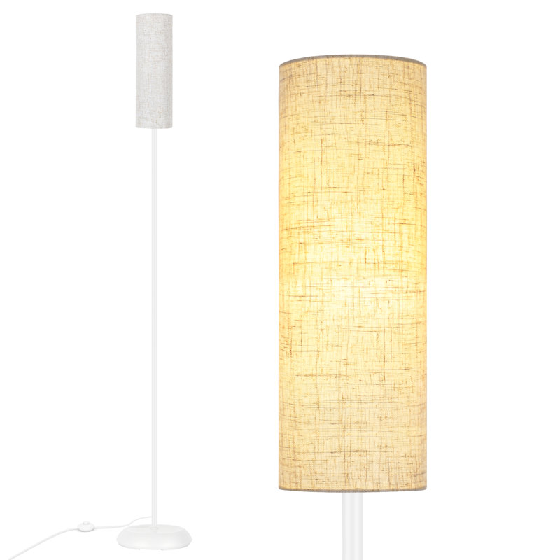 Lampe sur pied Farmhouse avec température de couleur 3 et interrupteur au pied, Blanc