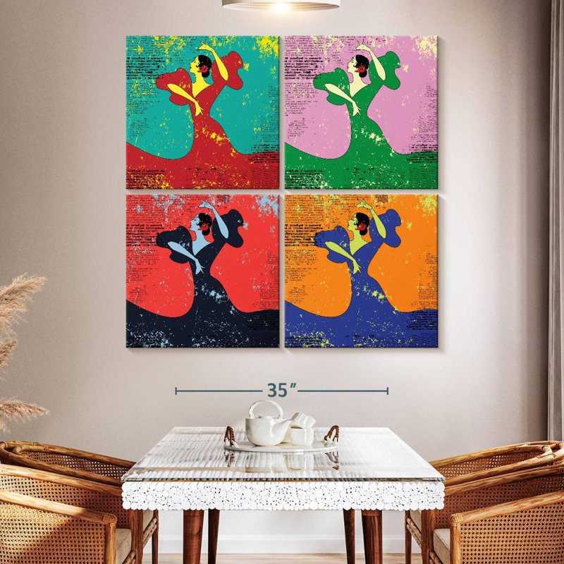Danseurs de flamenco Enn Grunge, H 50 po x l 50 po