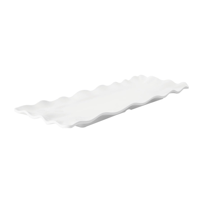 2-Piece White 20 3/4" Melamine Serving Tray