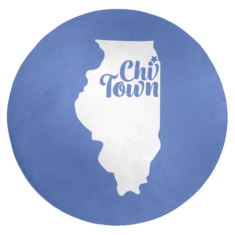 Tapis bleu de poly-chenille chi town illinois