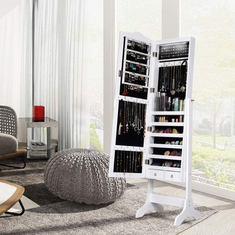Gaven Jewelry Armoire, White