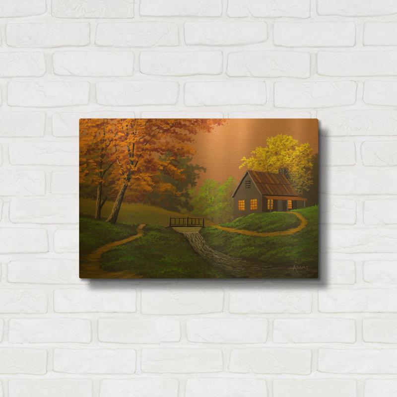 « Chemin du retour » de Gary Adams, tableau mural en métal doré, 61 x 41 cm, 24 po x 16 po