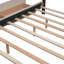 Lit plateforme tapissier avec 2 tiroirs et 1 lit gigogne simple TG - Tissu en lin beige grand-1726717366