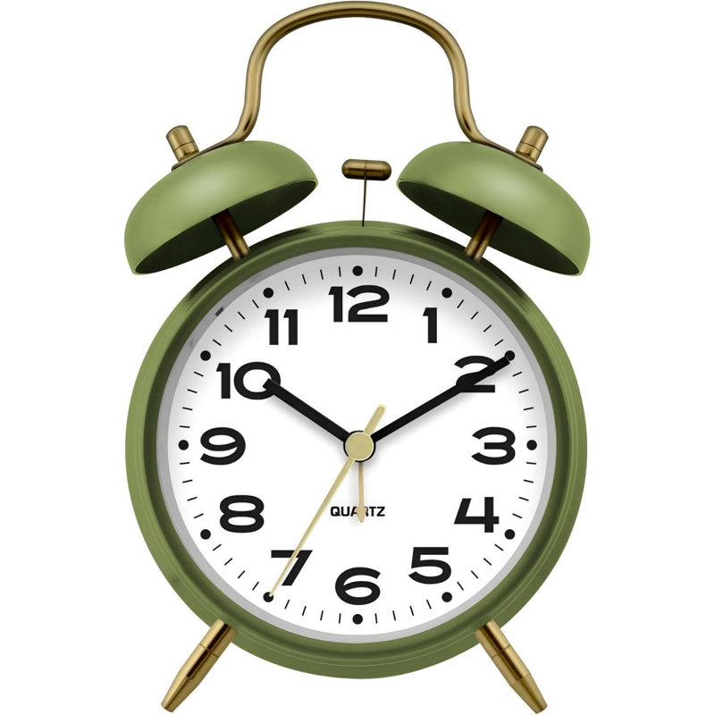 Réveil à double cloche pour gros dormeurs, 10 cm, sauge mate