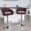 Tabouret de bar contemporain à hauteur réglable en vinyle avec dossier moyen arrondi-128648500-128649688