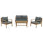 4 Piece Solid Wood Sofa Seating Group With Cushions-483433580