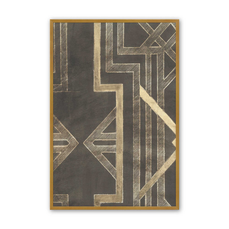 Impression sur toile Trellis Motif IV par Ethan Harper, Open Corner Framed Print without Mat Paper, H 16 po x l 12 po, Gold