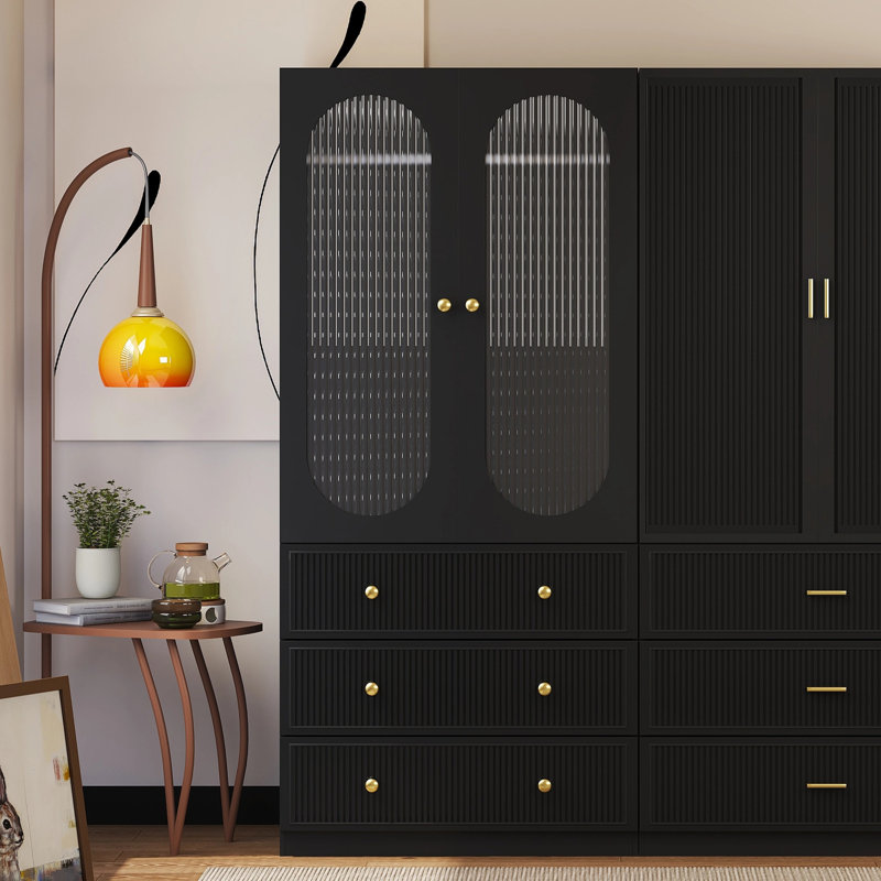 Armoire penderie 2 portes avec 3 tiroirs 
