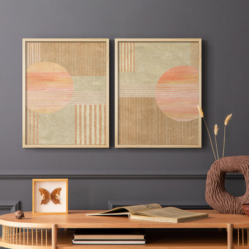 Adobe Sunrise I-Premium Framed Print -Ready to Hang - No Nails Required - No Nails Required, Bois naturel, H 29 po x l 46 po