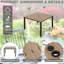 Ensemble repas de patio pour 4 personnes avec table carrée Boule, coussins inclus