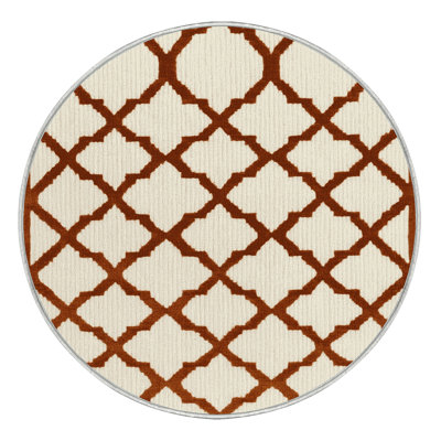 Machine Washable Trellis Beige Area Rug
