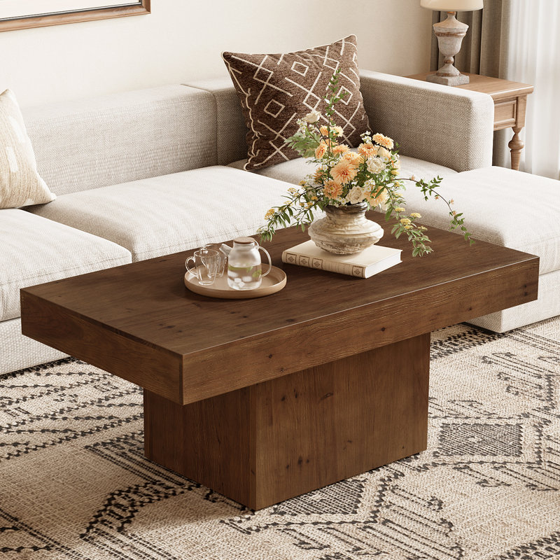 Solid Wood Pedestal Coffee Table