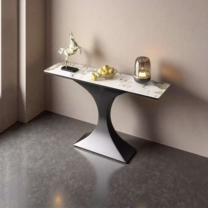 Console en métal de mode moderne, Gris foncé, H 31,5 po x l 51,18 po x P 13,78 po
