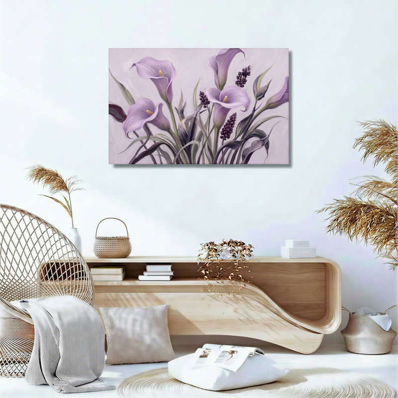 Ensemble de 1 tableau sur toile à fleurs violettes, H 20 po x l 30 po, Wrapped Canvas