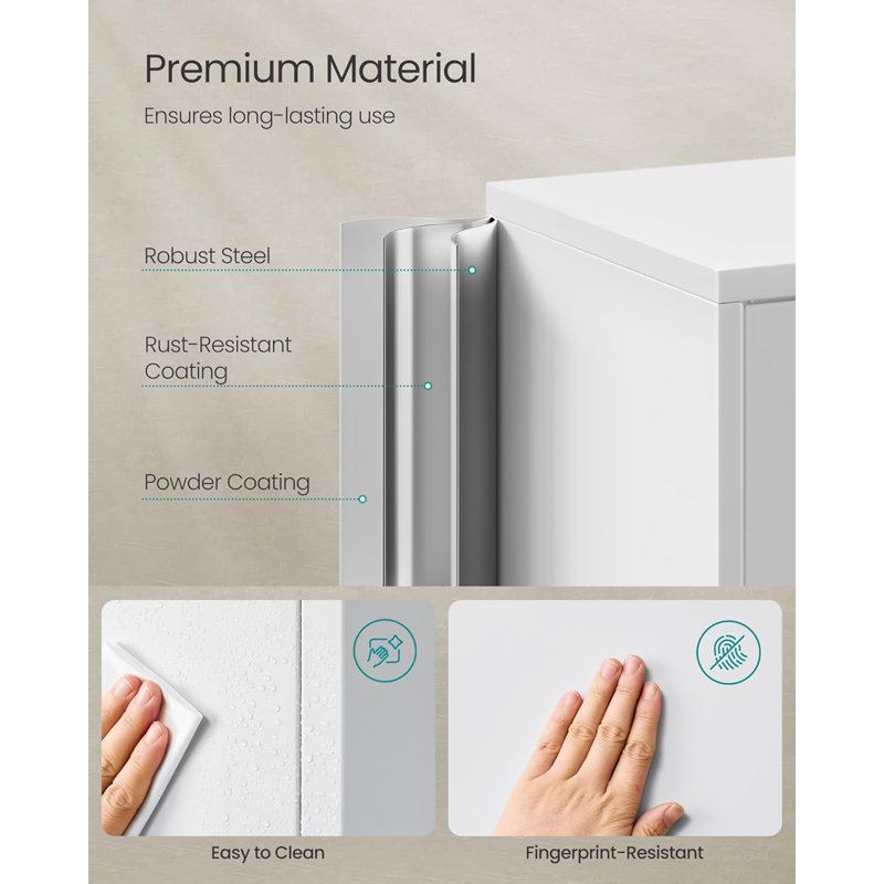 Steel Vertical Filing Cabinet, Grey