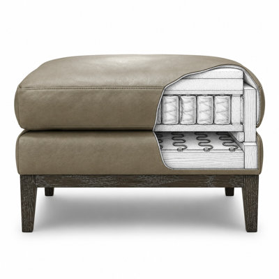Optima Heirloom Quality Ottoman in Buttery Soft 100% Top Grain Leather, Made to Order