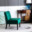 Fauteuil d'appoint sans accoudoirs en velours, coussin en mousse à haute densité de 53 po pour chambre à coucher, salon, chaises à boutons de bureau, dossier incurvé 2 pièces-1580127372